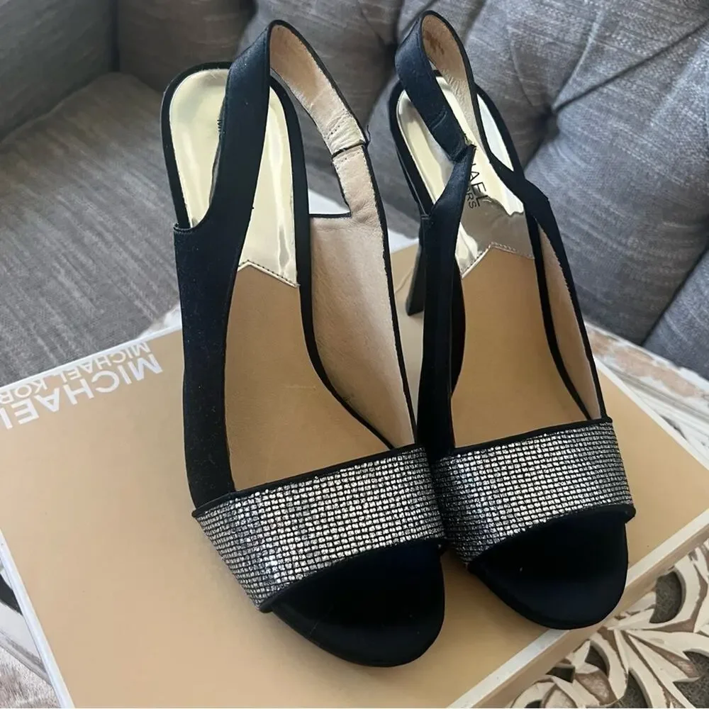 Michael Kors Black Rhinestone Heels Shoes Women’s 10